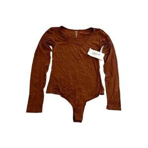 The Kit Thong Bodysuit in Cinnamon Brown